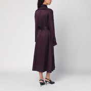 Victoria Beckham Eggplant colour single-breasted trench coat