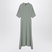 Vestido midi de mezcla de lana verde grisáceo de Victoria Beckham