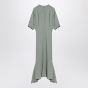 Vestido midi de mezcla de lana verde grisáceo de Victoria Beckham