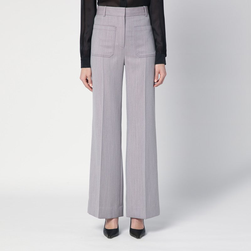 Victoria Beckham Pantalone Alina in grey virgin wool