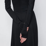 Victoria Beckham Black asymmetric midi dress