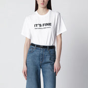 Victoria Beckham White cotton “It’s Fine” T-shirt