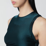 Victoria Beckham Twist dress in dark aqua green