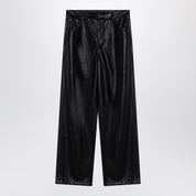 ROTATE Birger Christensen Black faux leather trousers