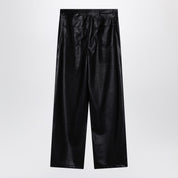 ROTATE Birger Christensen Black faux leather trousers