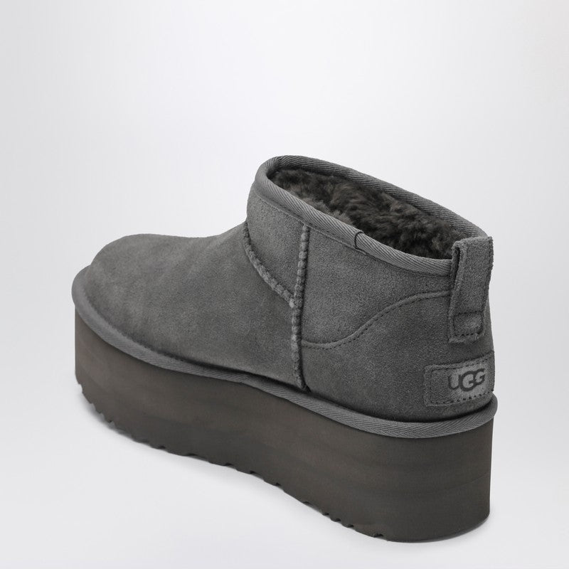 Botte Ugg Classic Ultra Mini grise à plateforme