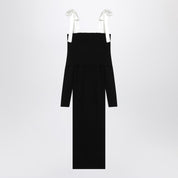 ROTATE Birger Christensen Vestido midi negro con lazos