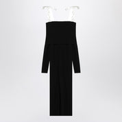 ROTATE Birger Christensen Vestido midi negro con lazos