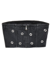Rotate Birger Christensen Studded Denim Top — New Arrival
