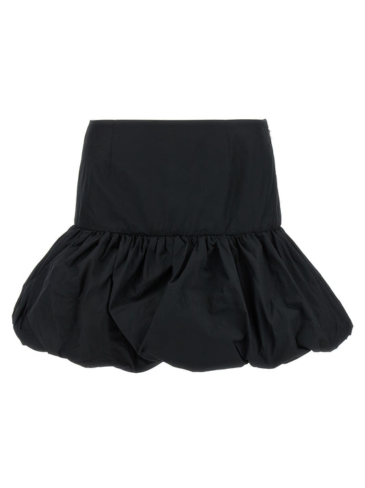 Rotate Birger Christensen Mini Balloon Skirt — Black, High-Waist