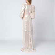 ROTATE Birger Christensen Cream long sequin dress