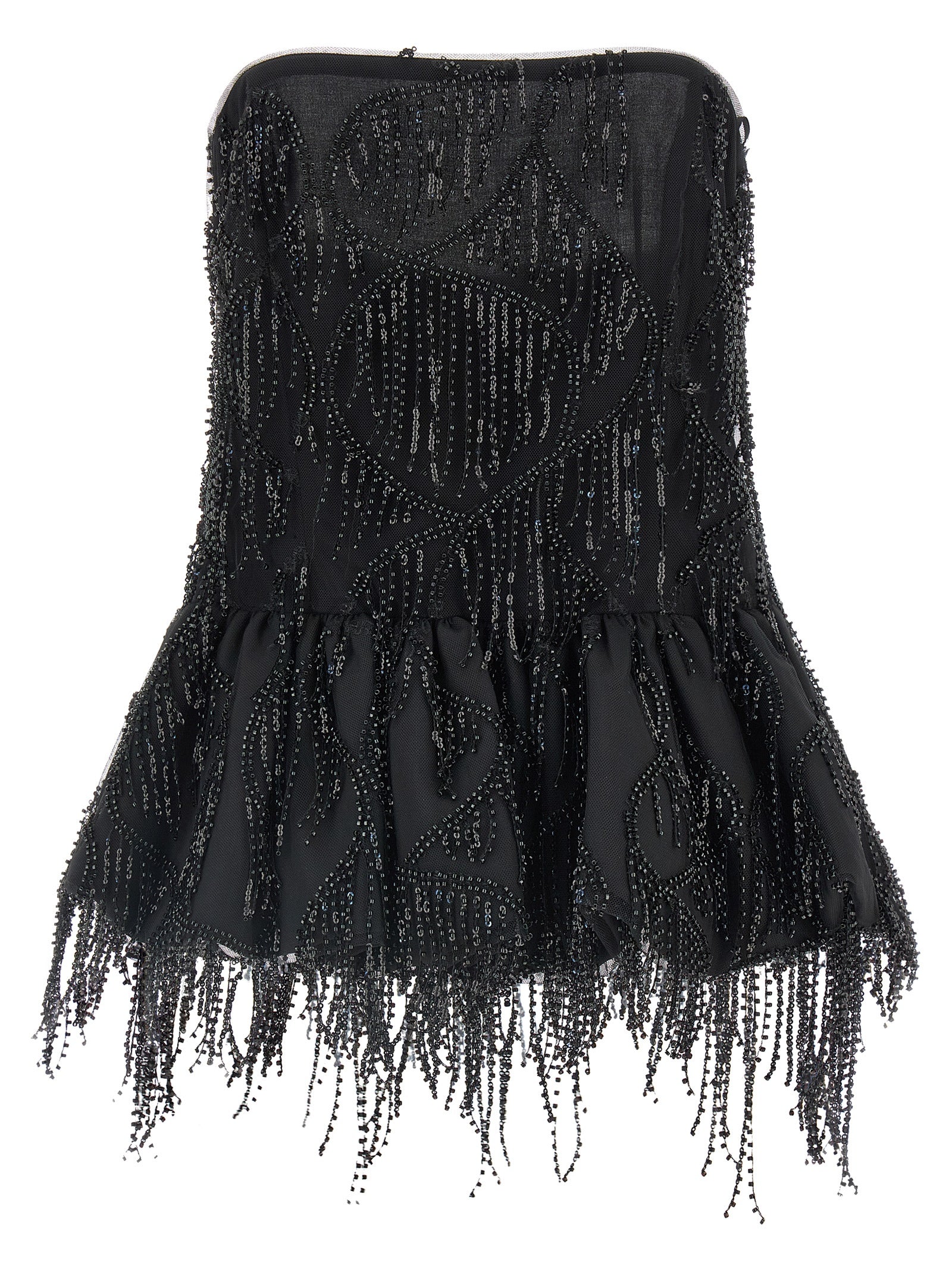Rotate Birger Christensen Sequins Bubble Top - Black