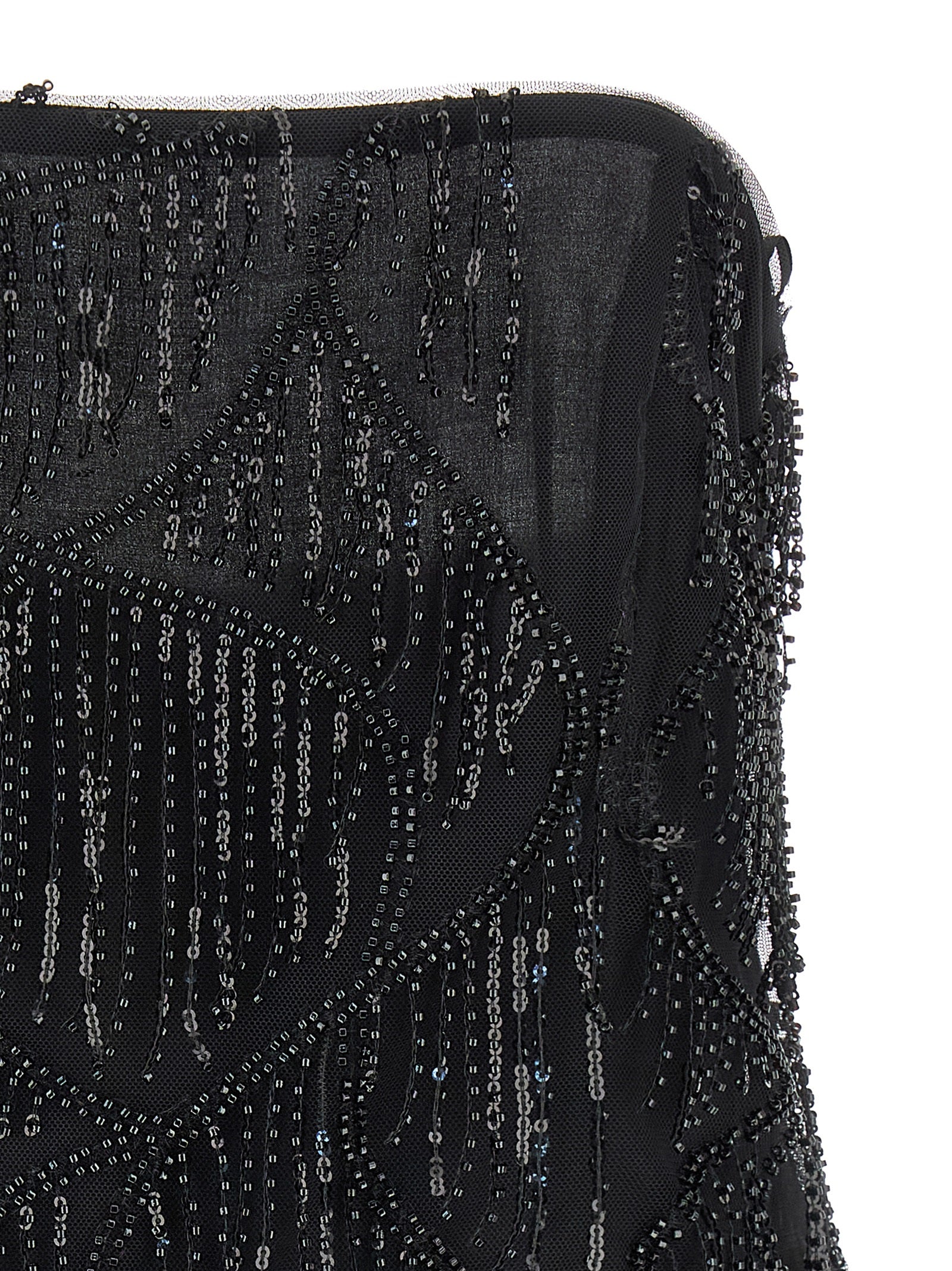 Rotate Birger Christensen Sequins Bubble Top - Black