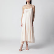 ROTATE Light pink chiffon flared dress