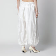 ROTATE Striped balloon pants in viscose, bright white