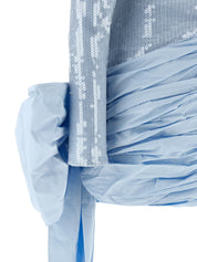 Rotate Birger Christensen Sequins Bow Mini Dress — Light Blue