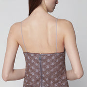 ROTATE Scalloped sequin mini dress in polyester, Gull Gray