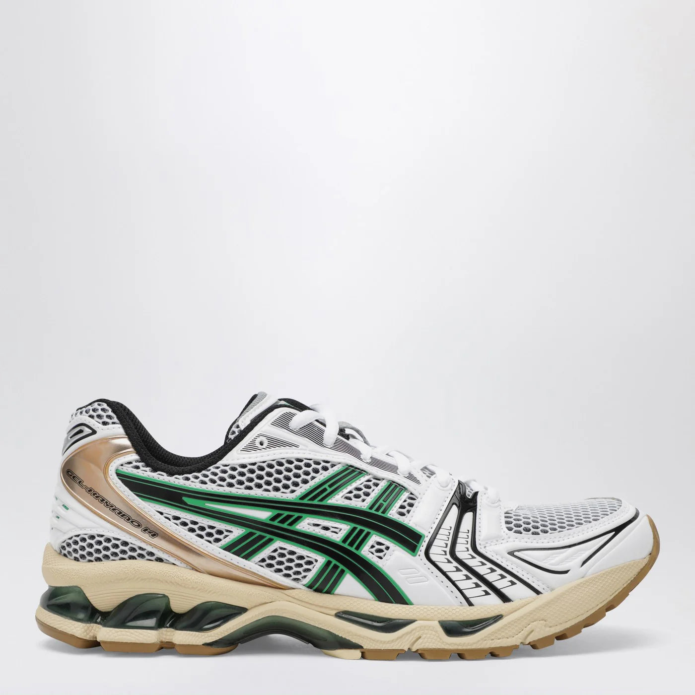 ASICS Gel-Kayano 14 sneakers in White/Hinoki Beige