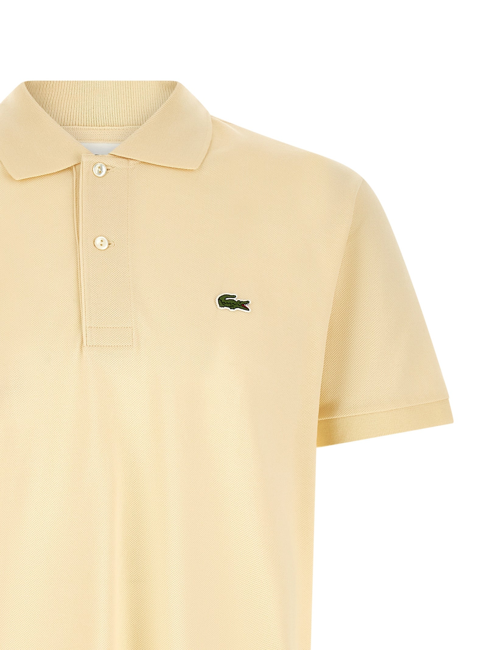Lacoste Yellow Logo Patch Polo Shirt — Classic Fit