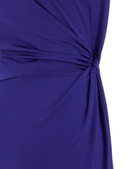 Victoria Beckham Fluid Drape Dress — Blue Midi Dress