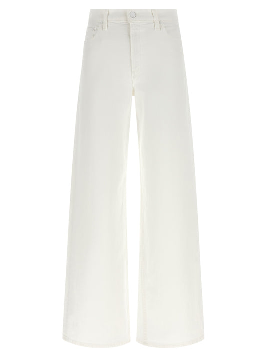 Mother The Rerun Zip Sneak Jeans – White Wide Jeans