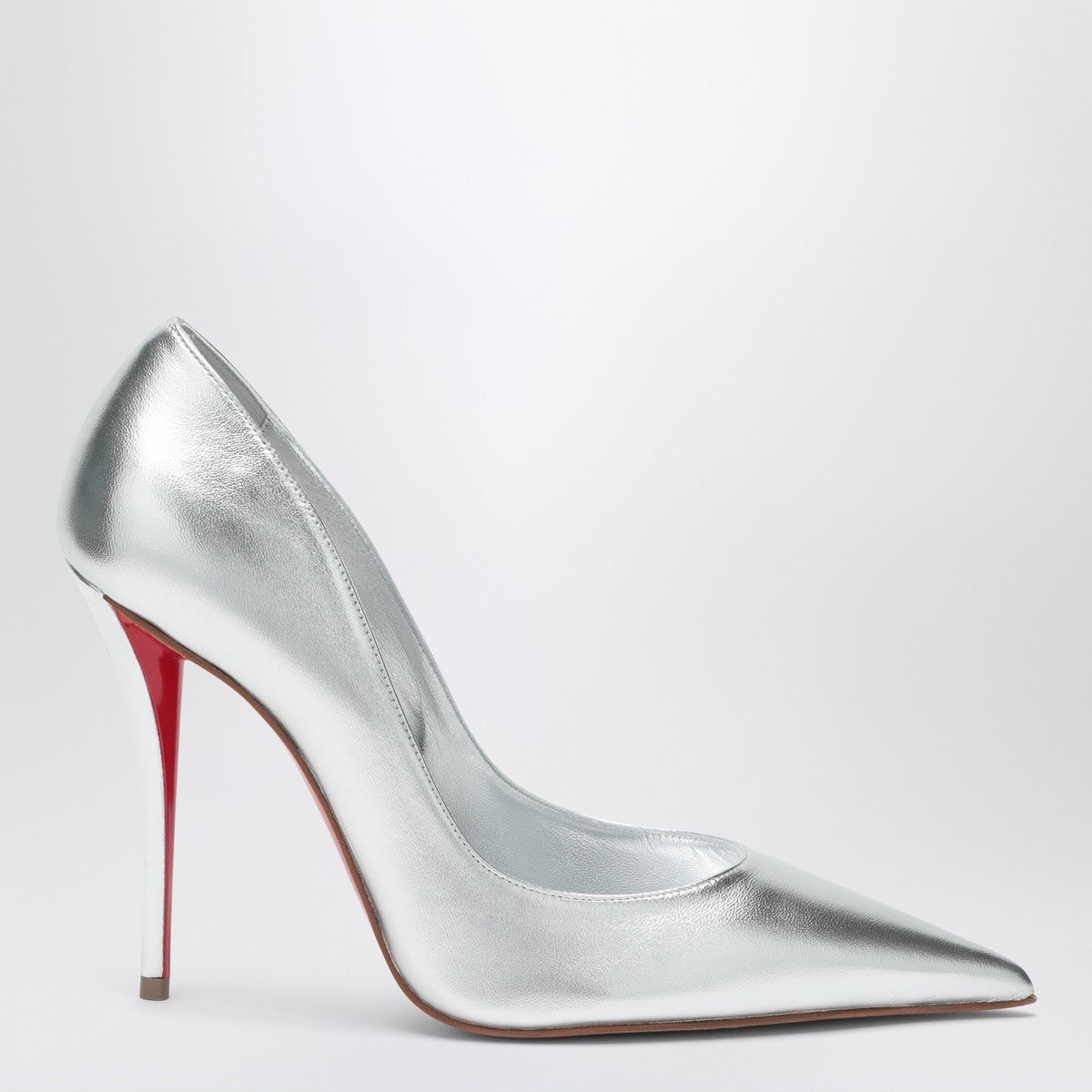 Christian Louboutin Miss Z pumps — silver laminated nappa