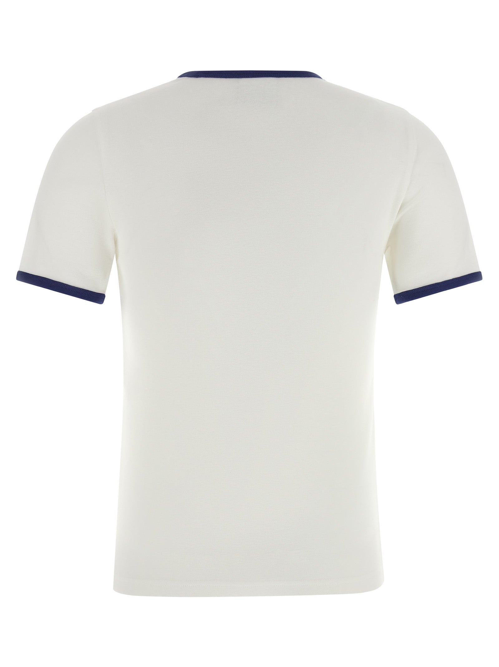 Courreges Signature Contrast T-shirt — Blue Topwear