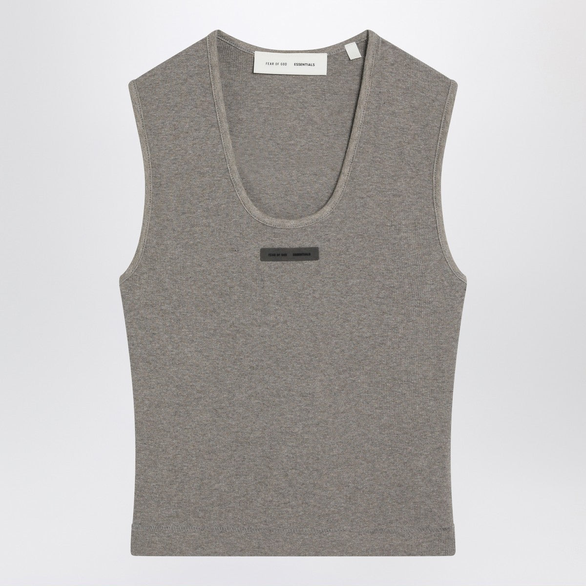 Fear of God Essentials Grey ribbed cotton-blend tank top