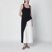 SIMKHAI Zayla black and white pleated dress