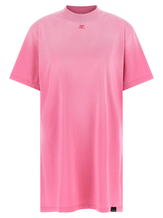 Courreges Solarized T‑shirt Dress — Pink Mini Dress