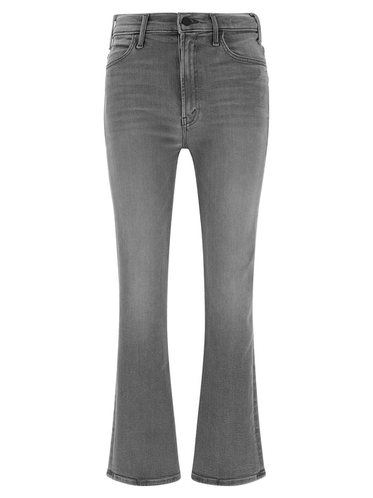 Mother The Hustler Ankle Fray Jeans — Gray Skinny Denim
