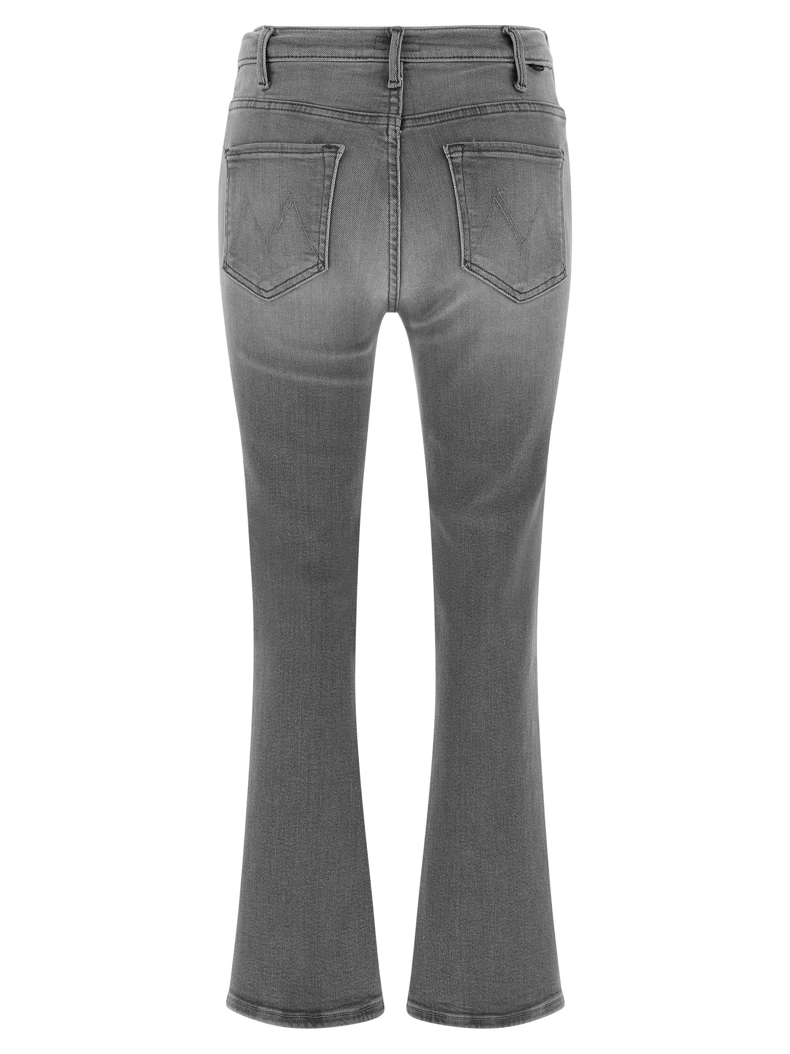 Mother The Hustler Ankle Fray Jeans — Gray Skinny Denim