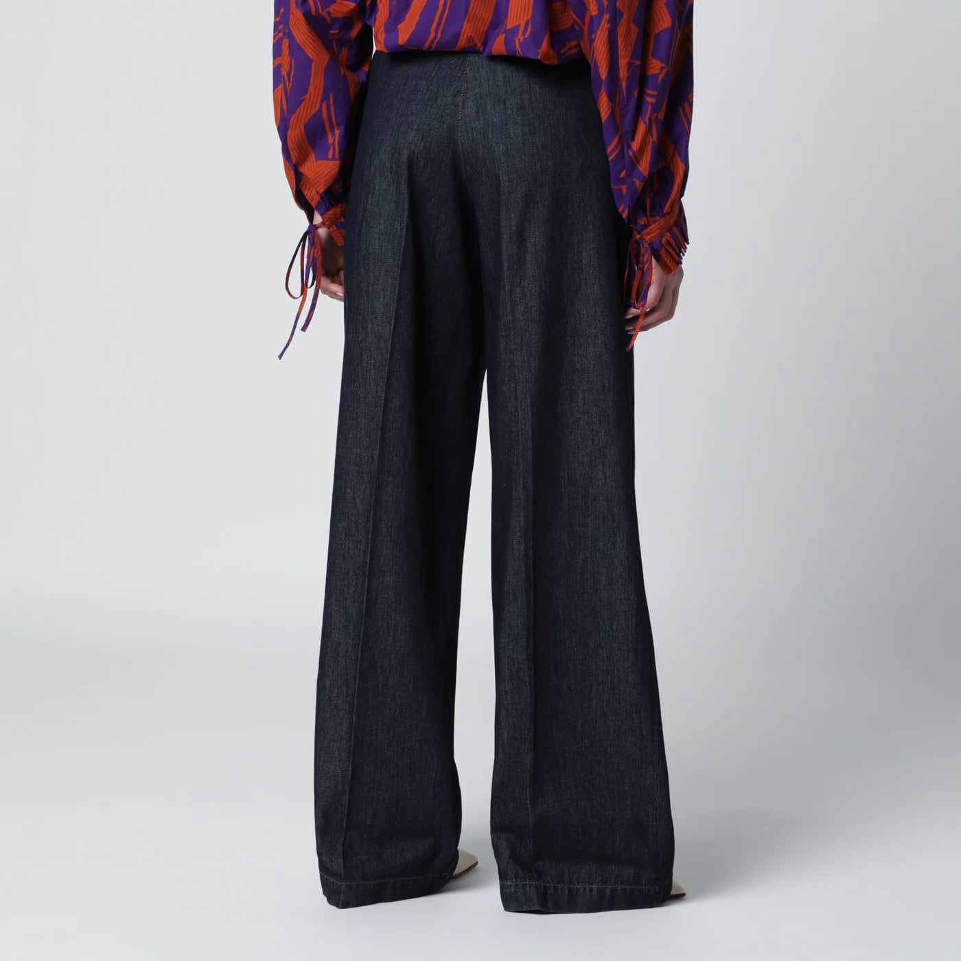 Dries Van Noten Indigo blue wide-leg denim trousers