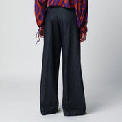 Dries Van Noten Indigo blue wide-leg denim trousers