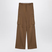 Victoria Beckham Tobacco-coloured cotton cargo trousers