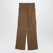 Victoria Beckham Tobacco-coloured cotton cargo trousers