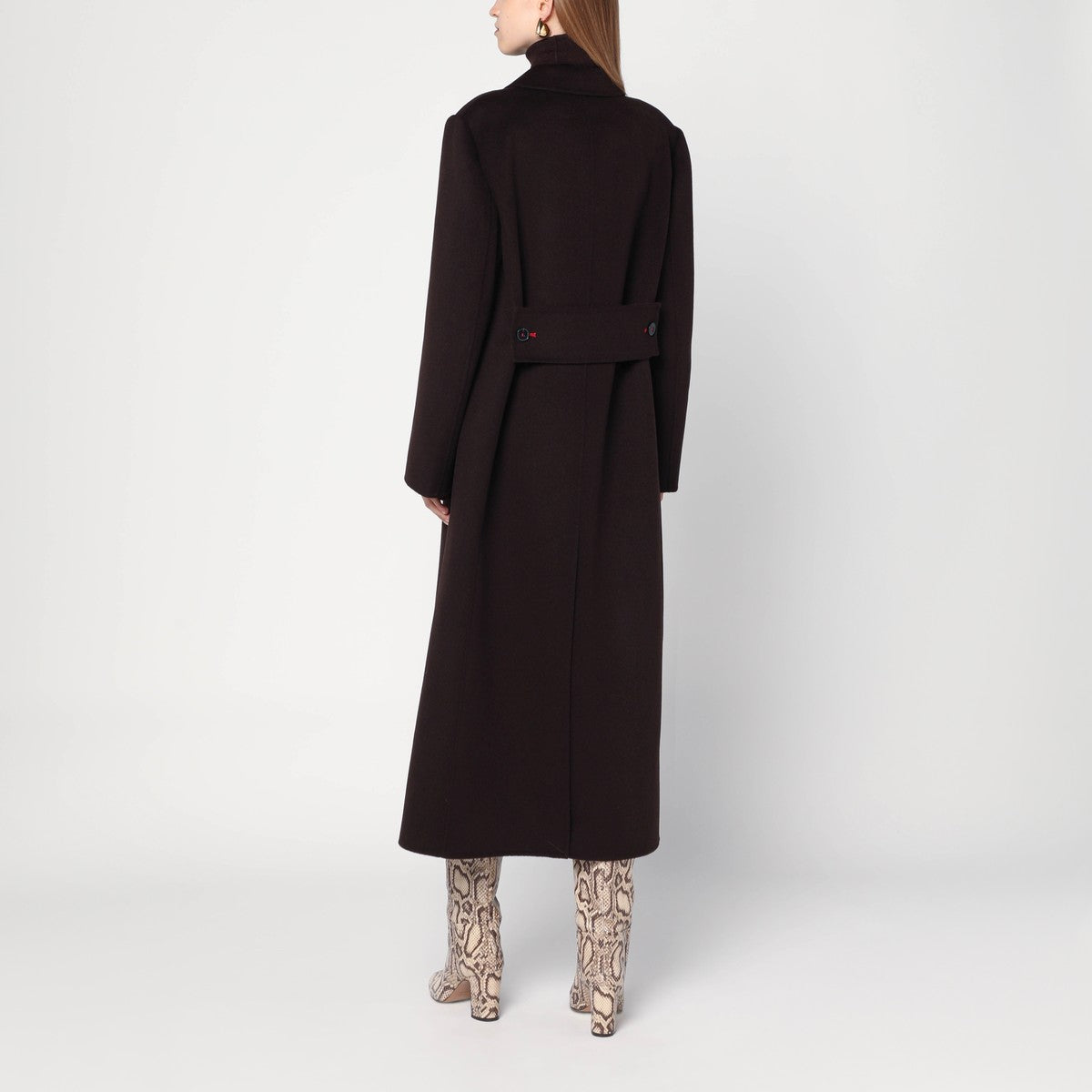 Manteau croisé Victoria Beckham Brown en laine et cachemire