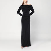 Vestido largo de jersey de viscosa negro de Victoria Beckham