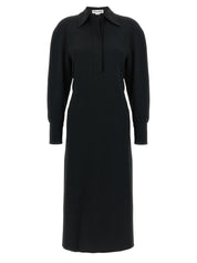 Victoria Beckham Long Sleeve Polo Collar Midi Dress