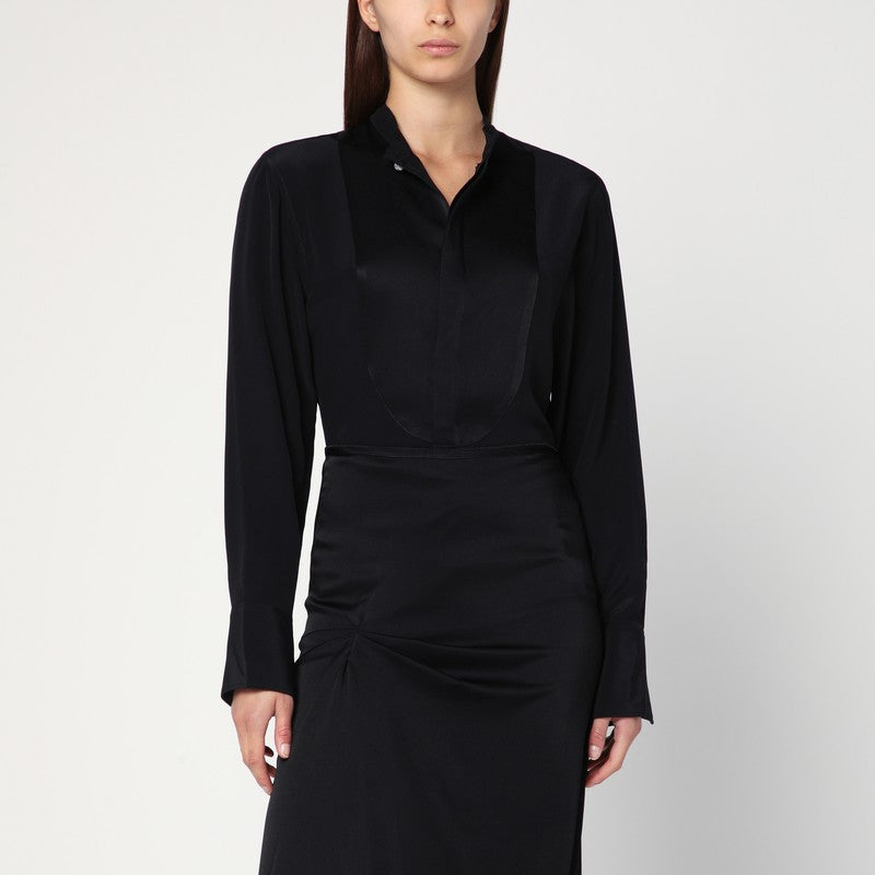 Chemise en soie noire Victoria Beckham