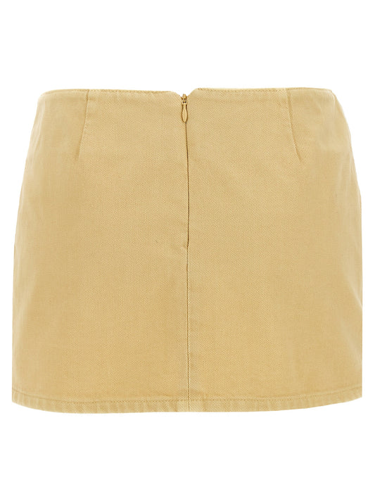 Magda Butrym 02 Skirt - Yellow Cotton Denim Miniskirt