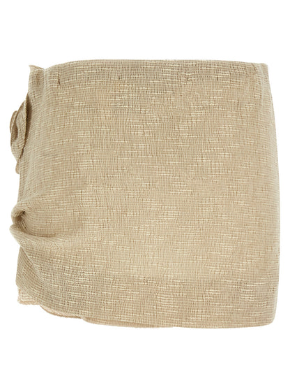 Magda Butrym '02 Skirt — Beige Crêpe Mini Skirt