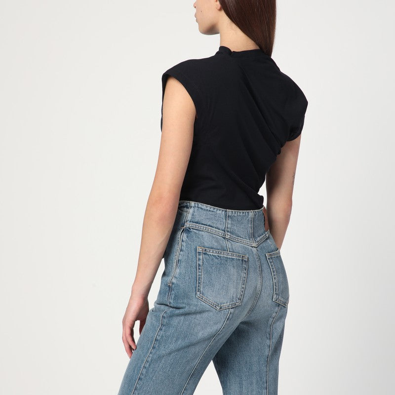 Vivienne Westwood Asymmetric black T-shirt with Orb logo