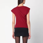 Vivienne Westwood Brick red asymmetrical T-shirt with Orb logo