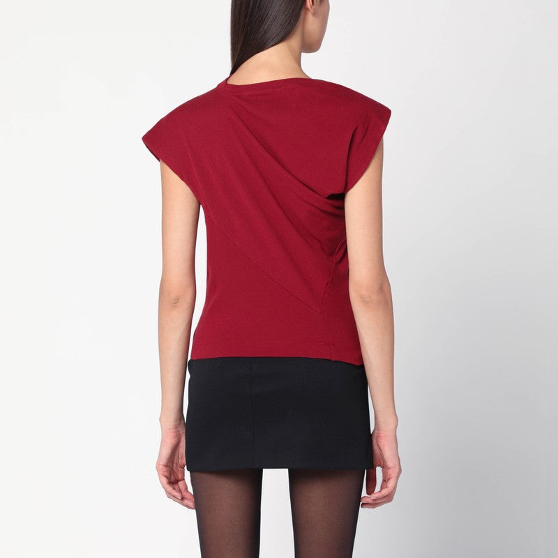 Vivienne Westwood Brick red asymmetrical T-shirt with Orb logo