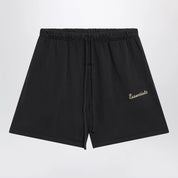 Fear of God Essentials Black cotton fleece shorts with logo