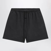 Fear of God Essentials Black cotton shorts with logo embroidery