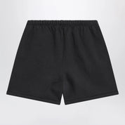 Fear of God Essentials Black cotton shorts with logo embroidery