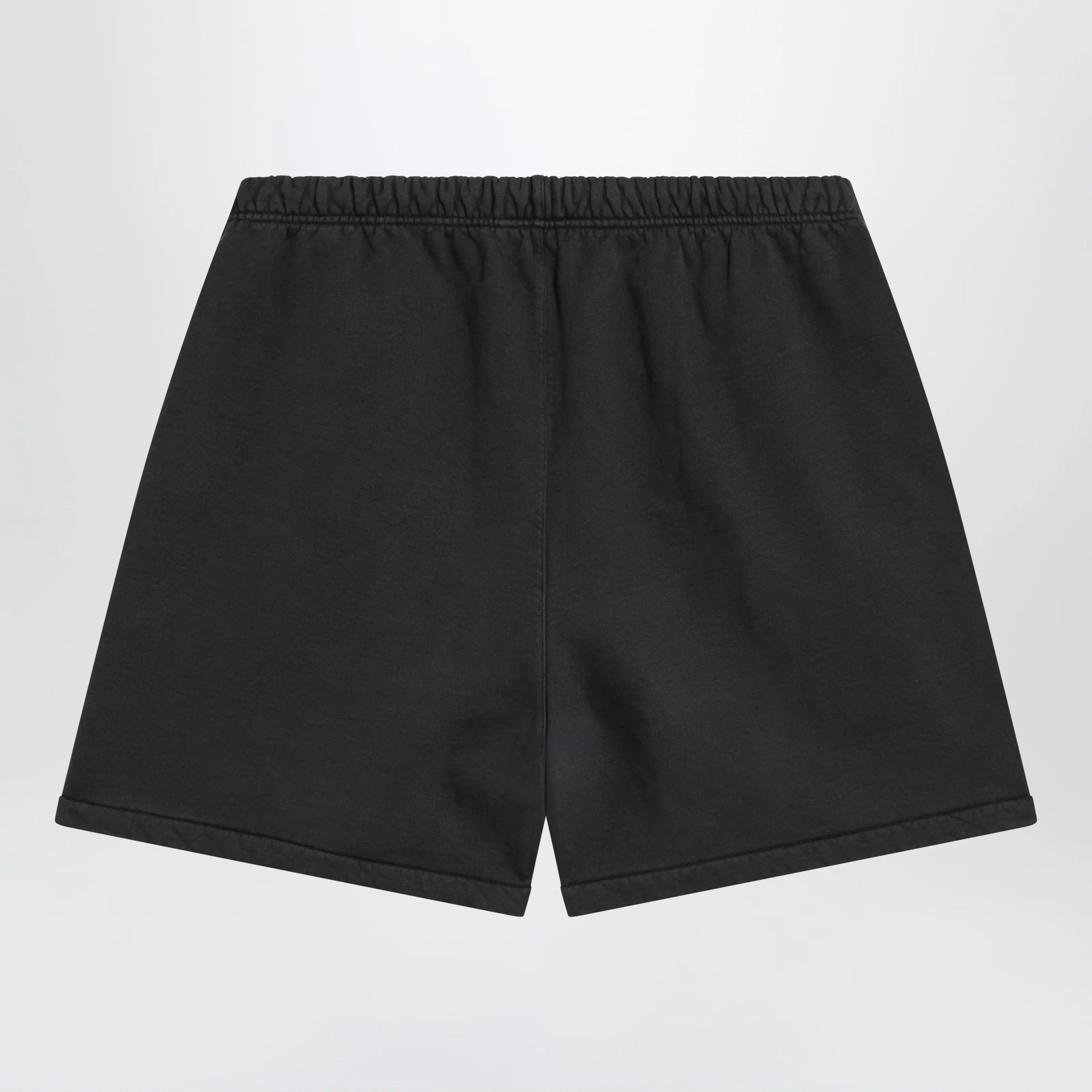 Fear of God Essentials Black cotton shorts with logo embroidery