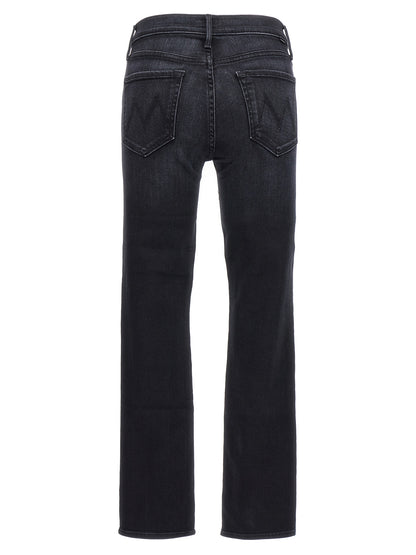 Mother Mid Rise Dazzler Jeans — Black Slim Fit